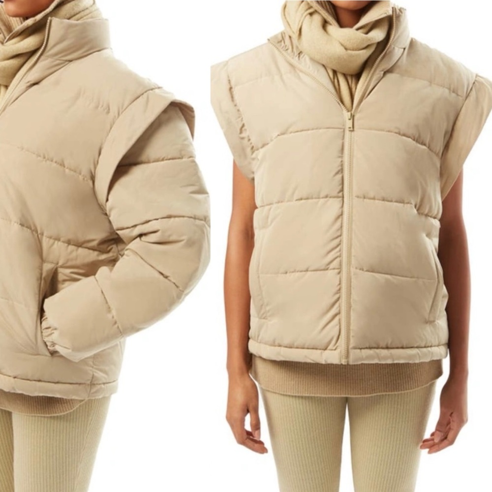 Price is firm. WeWoreWhat Snap Off Sleeve Puffer Jacket In Oat.